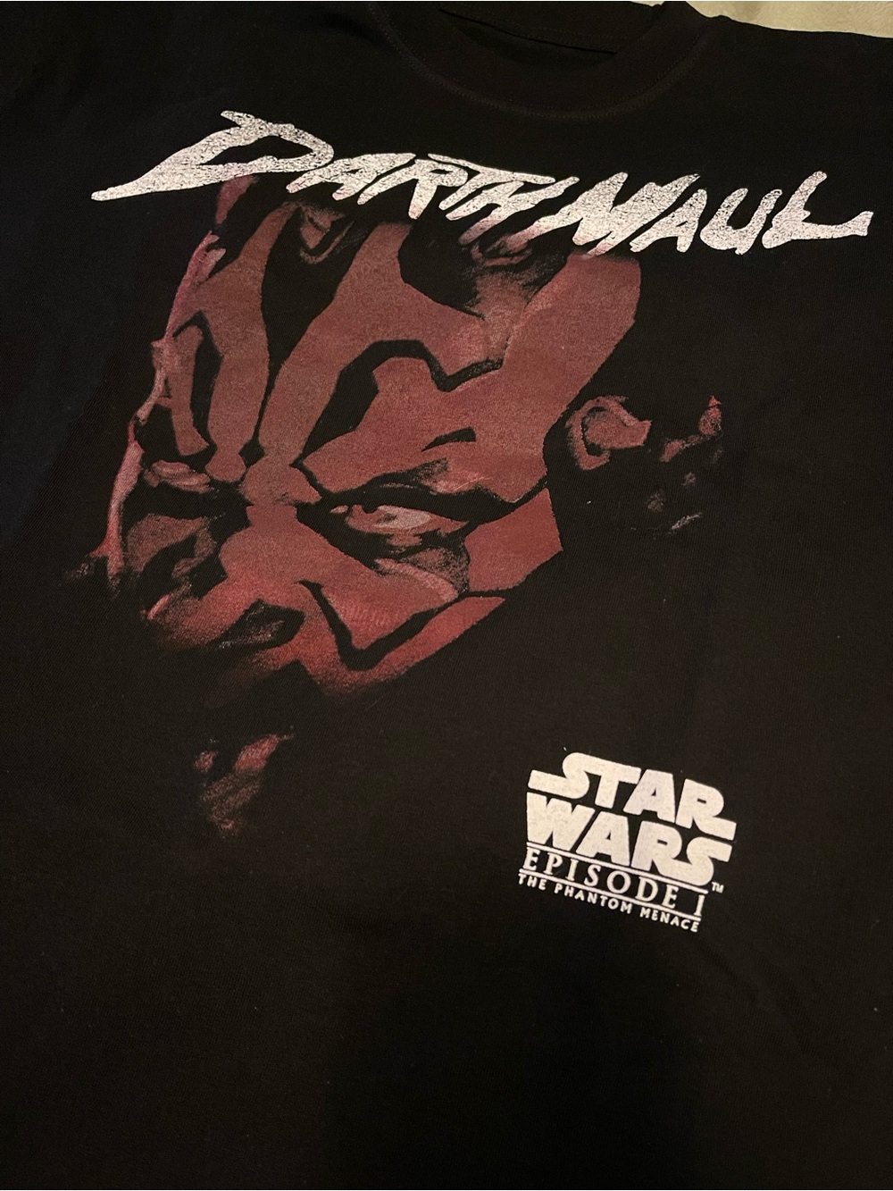 Star Wars Darth Maul Black Heavyweight Graphic Tee with White Logo